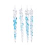 Igel déco à suspendre à paillettes en plastique Bleu glacier 1,8x1,8x15cm lot de 4 pièces