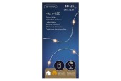 Guirlande lumineuse micro LED Lumineo argent/classique chaud 195cm - 40L sur batterie