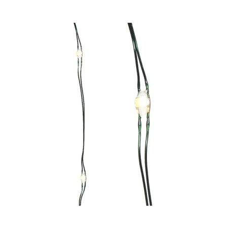 Guirlande lumineuse micro LED Lumineo étanche argent/blanc chaud 95cm-20L sur batterie