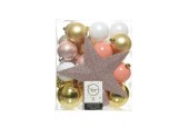 Set de boules de Noël Decoris 33 pièces avec pic en plastique (T)