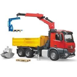 Camion de chantier Bruder Mercedes Benz Arocs avec grue et accessoires