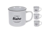 Tasse en porcelaine 320ml avec texte noir/blanc