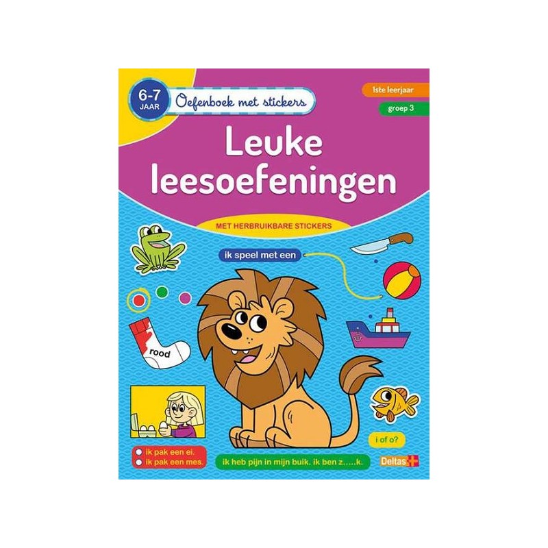 Oefenboek met stickers- leuke leesoefeningen 6-7 jaar
