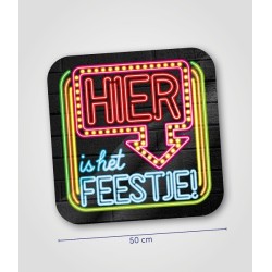 Paperdreams Tribute bouclier néon 50 cm - Voici la fête