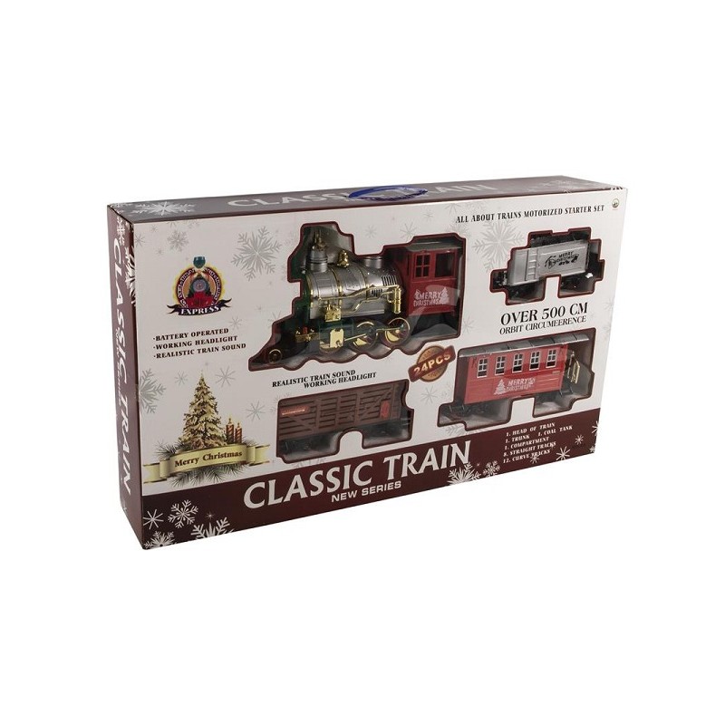 Treinset kerst 24-delig met geluid en licht