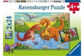 Ravensburger puzzel Spelende dino's 2x24pcs