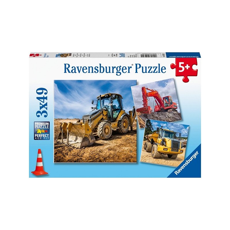 Ravensburger puzzel Bouwvoertuigen 3x49pcs