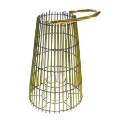 Lantaarn Ø23,5xh36cm olijf groen met glas