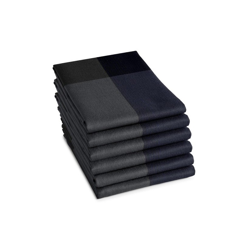 DDDDD Theedoek Blend grafiet 60x65cm 6 stuks