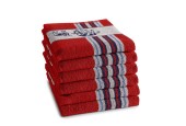 DDDDD Torchon de cuisine Frison rouge 50x55cm 6 pièces