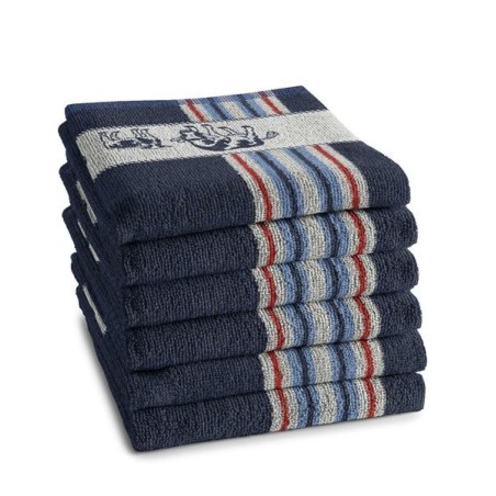 DDDDD Torchon de cuisine Frison bleu 50x55cm 6 pièces