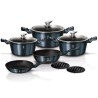 BerlingerHaus Gourmet Line Batterie de cuisine 5 pièces Aqua Marine Blue avec accessoires également pour induction