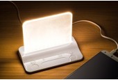Lampe de table USB LED intégrée blanche dimmable + fonction de charge pour téléphone