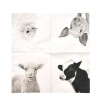 Esschert Design Serviettes animaux de la ferme 25x25cm