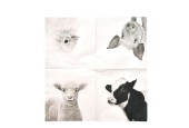 Esschert Design Serviettes animaux de la ferme 25x25cm