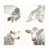 Esschert Design Serviettes animaux de la ferme 33x33cm