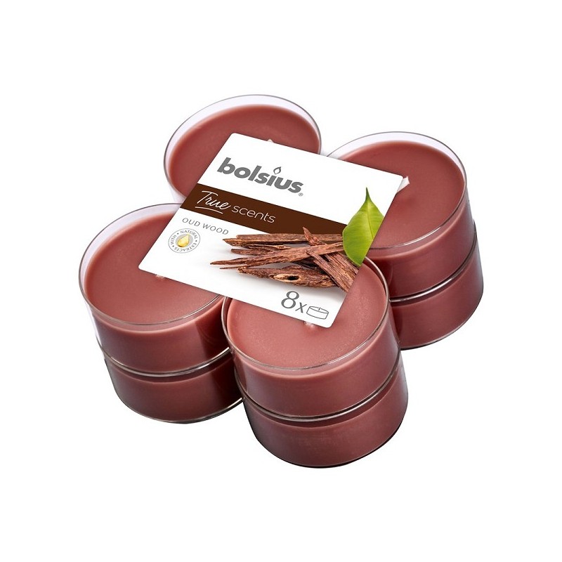 Bolsius Maxilicht geur 8 stuks True Scents Oud Wood