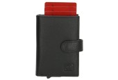 Double-D creditcard etui zwart leder met ritsvak