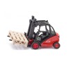 siku 1722, Linde heftruck, 1:50, metaal/kunststof, rood, beweegbare vork, incl. 2 pallets
