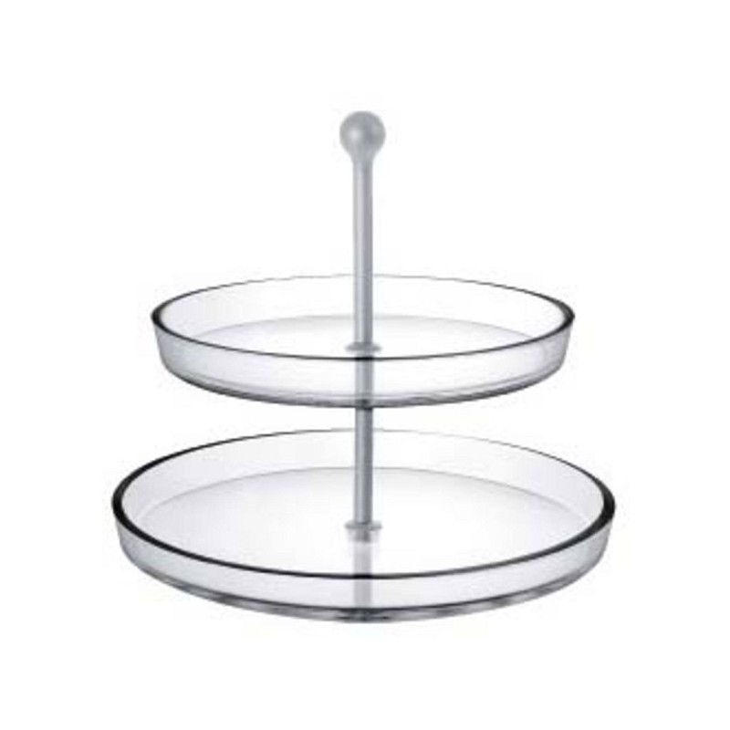 Palladio Etagere verre 2 couches Ø27 et Ø22cm
