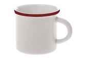 Mug rétro Palmer porcelaine 30cl bord rouge Ø9x8,5cm 6 pièces