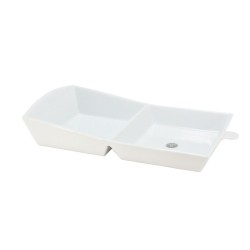 Hamburgerdoos schaal wit 25x14cm