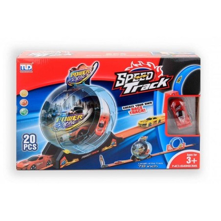 Circuit de course en boucle 23 pièces avec voiture 198cm