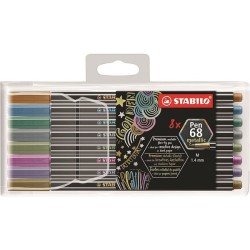Stabilo Viltstift Pen 68 Metallic Etui A 8 Stuks