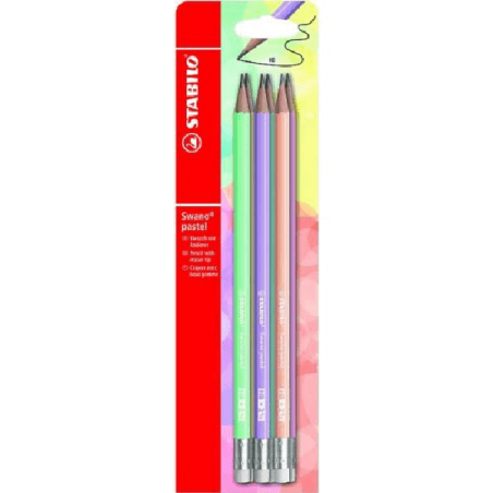 Stabilo Swano crayons pastel HB blister a 6 pièces