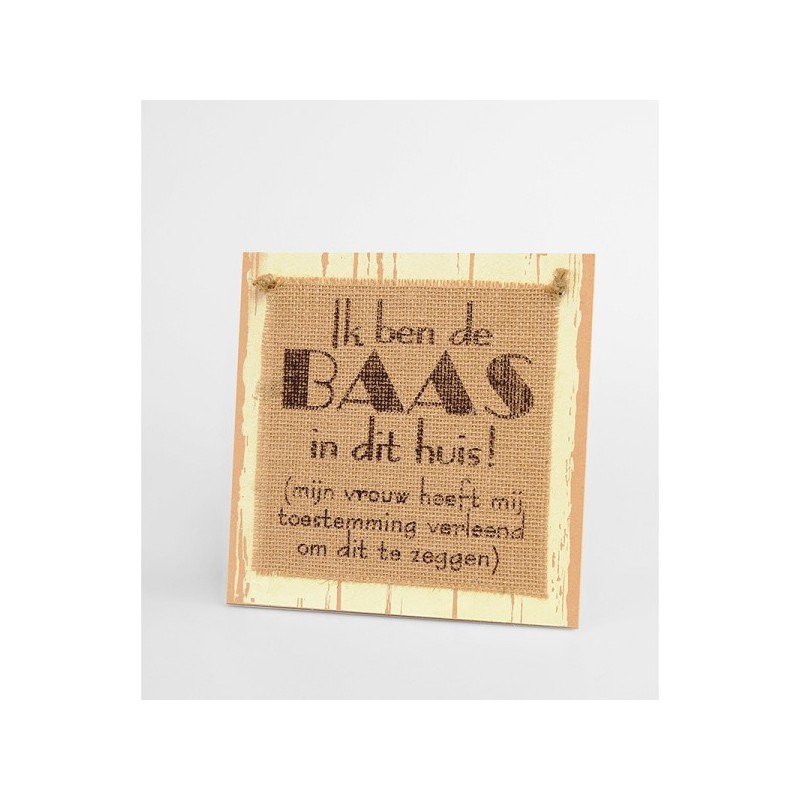 Paperdreams Wooden sign - Baas in huis