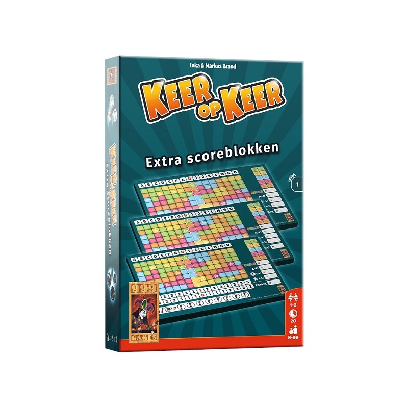 999 Games Keer op Keer - Scoreblok Level 1 (3 stuks)