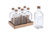 Bouteille en verre avec bouchon 500ml 7x7xh19cm