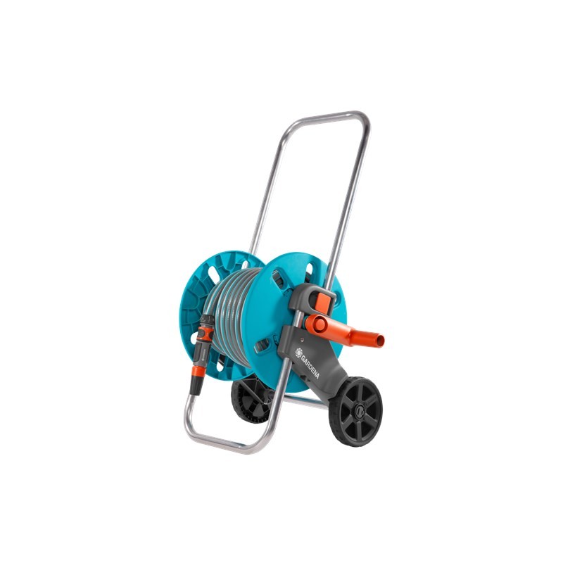 Enrouleur de tuyau d'arrosage Gardena AquaRoll S sur roulettes Tuyau de 20 mètres