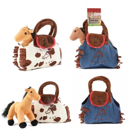 Toi Toys HORSES Cheval en peluche dans un sac à main