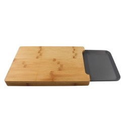 Planche à découper en bambou 38x26cm avec bac de récupération