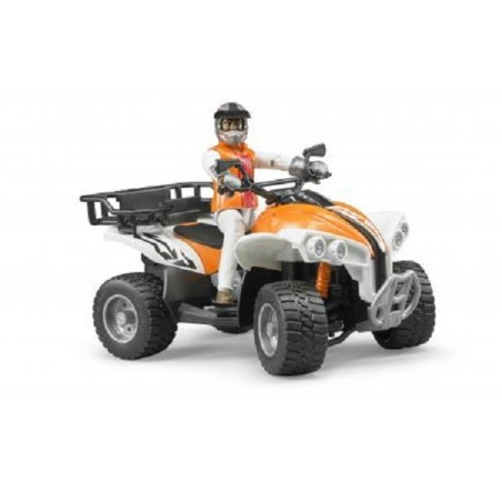 Bruder Quad avec pilote orange/blanc échelle : 1:16