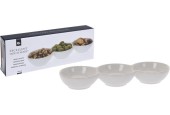 Excellent Houseware Snackschaaltje porselein 3-vaks 24x8x3cm