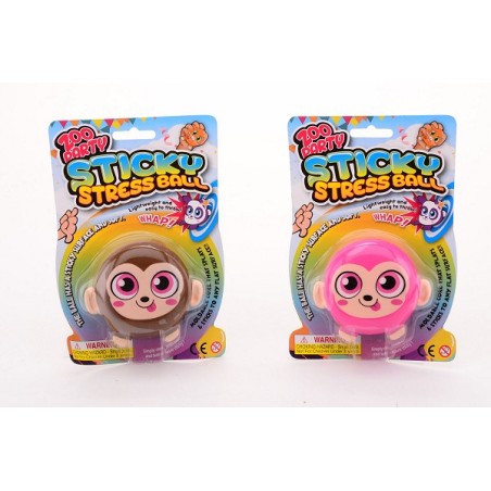 John Toy Sticky Stretch Ball Singe sur carte