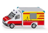 siku 1536, Ambulance, métal/plastique, rouge/jaune/blanc, utilisation polyvalente, voiture jouet pour enfants