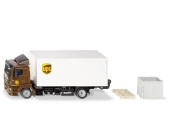 Siku MAN vrachtwagen met gesloten opbouw en laadklep UPS
