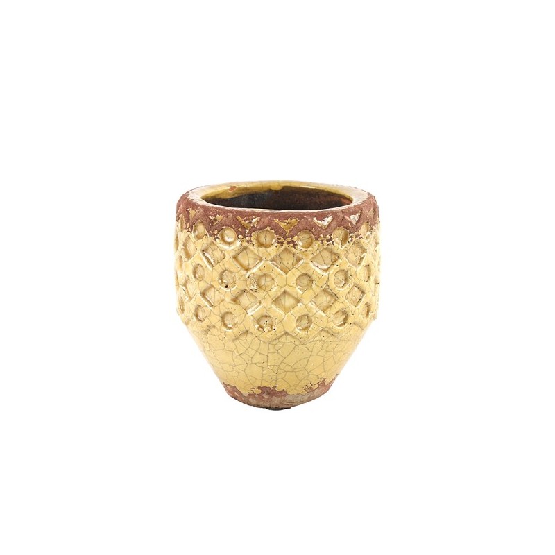 Pot de fleurs Rosana M Ø13x13cm jaune