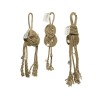 Knoop jute touw met schelp 3x10x50cm