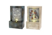 Fontaine poly LED Lumineo avec fleur (intérieur ou extérieur) 9,5x15x23cm