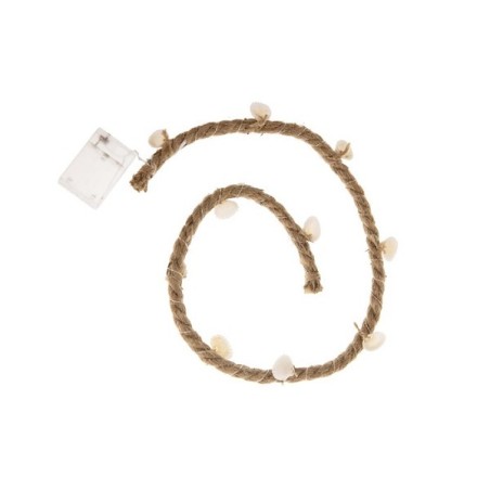 Dijk Natural Collections Corde de jute avec 20 LED et 10 coquilles 100x1,2cm sur batterie