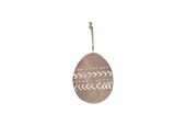 Dijk Natural Collections Pendentif oeuf vieux bois 19x15x1.5cm