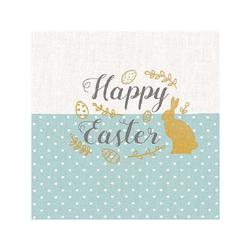 Serviettes Ambiente 33x33cm Broderie Bleu Pâques 20 pièces