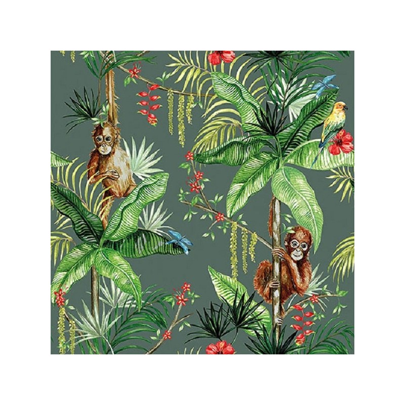 Ambiente Servetten 33x33cm Orangutan Green 20 stuks