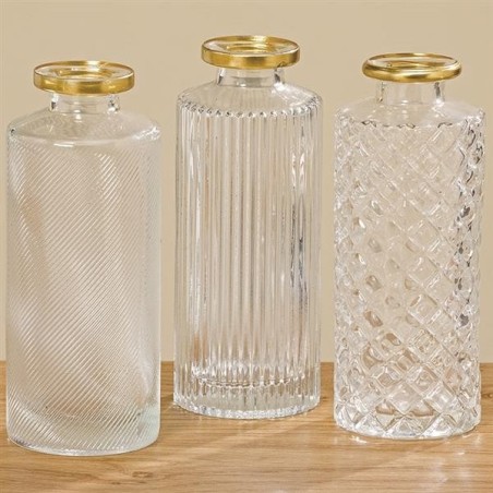 Boltze Home Vase Adore Ø5x13cm verre transparent transparent
