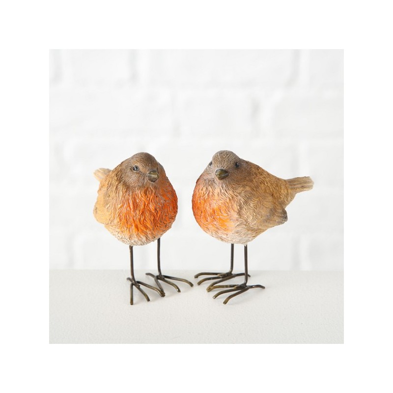 Boltze Home Vogel Robin H8cm kunsthars bruin
