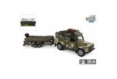 Kids Globe Land Rover avec remorque et bateau militaire moulé sous pression pb27cm